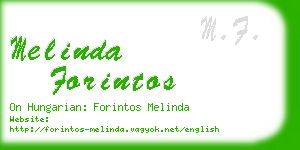 melinda forintos business card